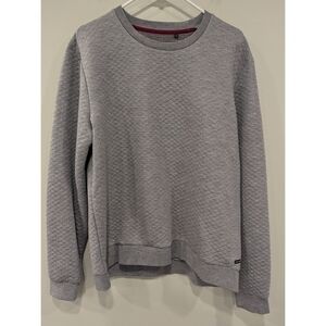 Guide London Grey Quilted Texture Crew Sweatshirt Size Large